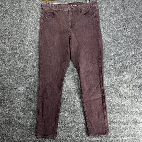 American Eagle Outfitters  Womens 14 High Rise Jegging Purple Cotton Stretch - Picture 1 of 9